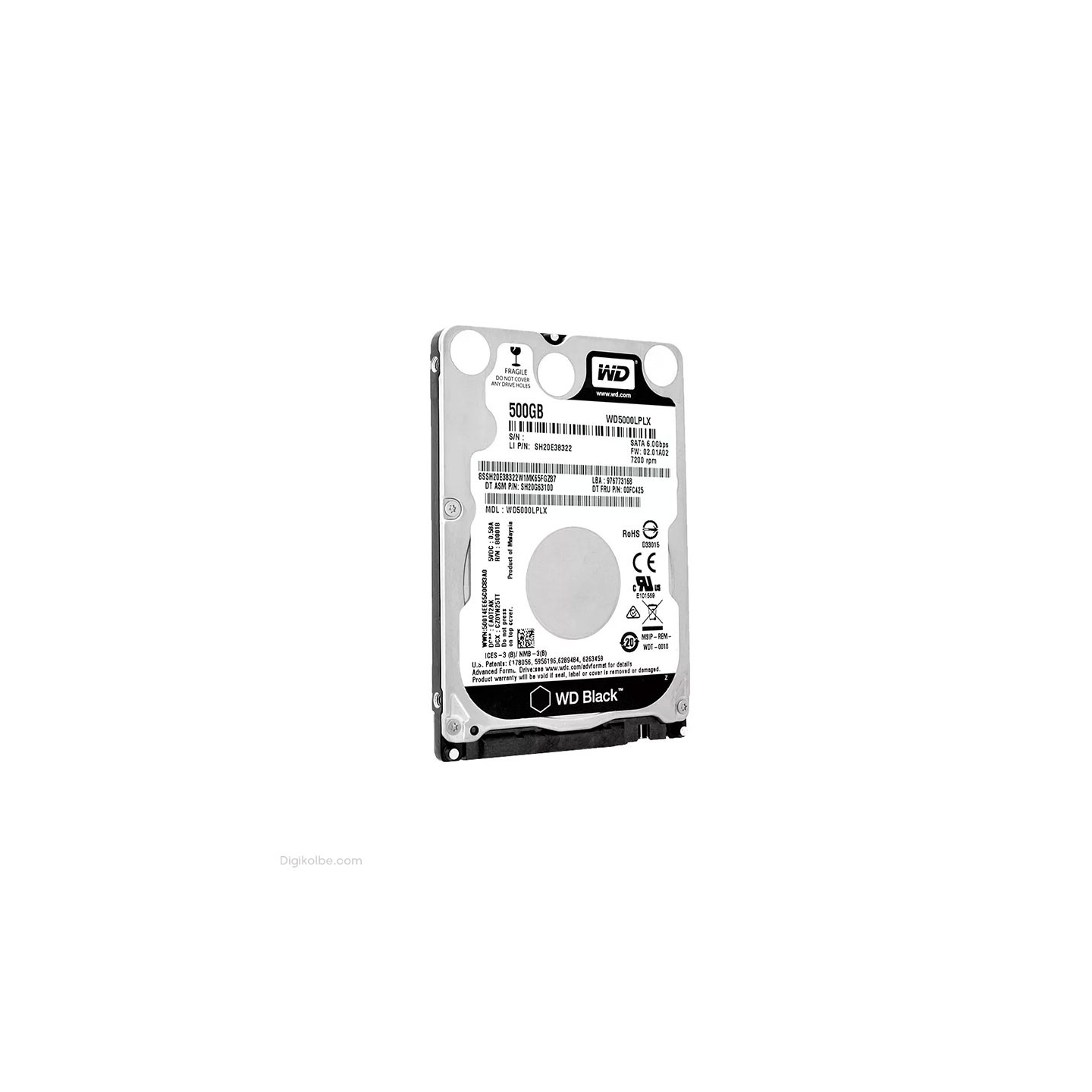 هارد لپ‌تاپ وسترن دیجیتال 500 گیگابایت (Black LPX - استوک)