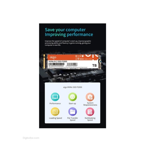 حافظه اس‌اس‌دی ایگو P2000 M.2(ظرفیت 512 گیگابایت)