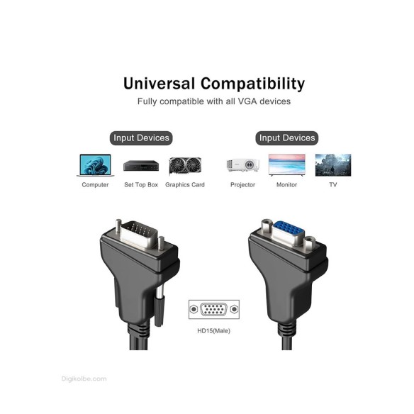 کابل تبدیل 1 به 2 پورت VGA بافو