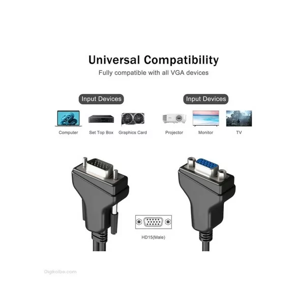 کابل تبدیل 1 به 2 پورت VGA بافو کابل تبدیل 1 به 2 پورت VGA بافو