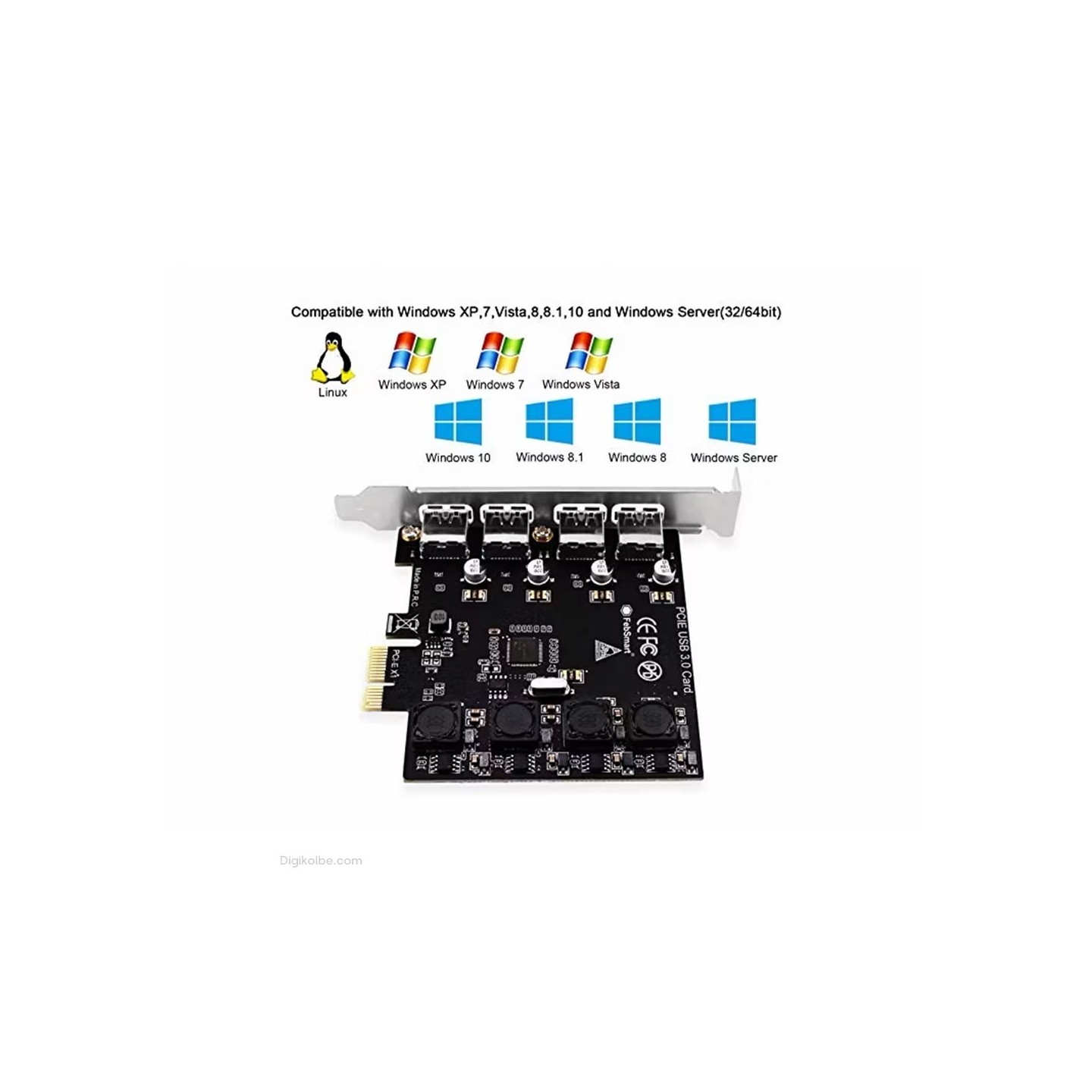 کارت USB 3.0 به PCI-Express فِب‌اسمارت (4 پورت)