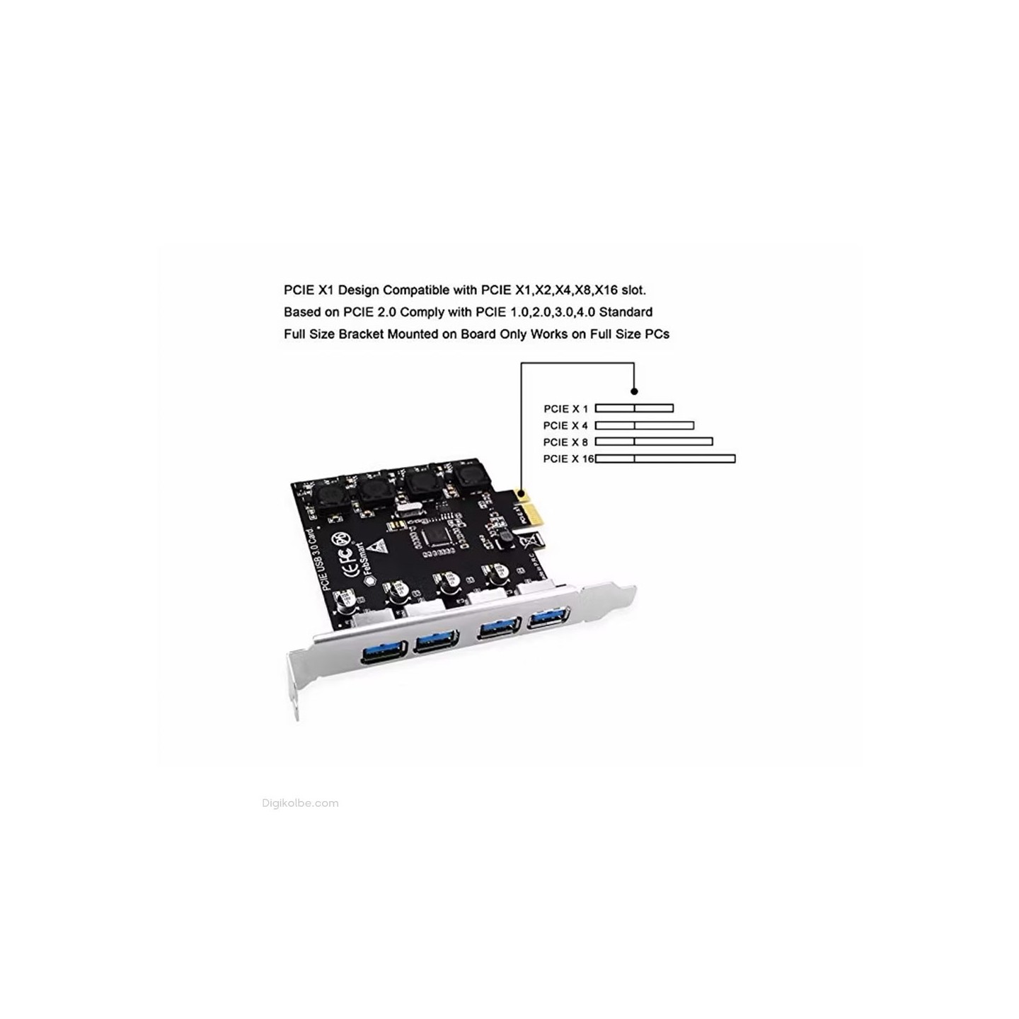 کارت USB 3.0 به PCI-Express فِب‌اسمارت (4 پورت)