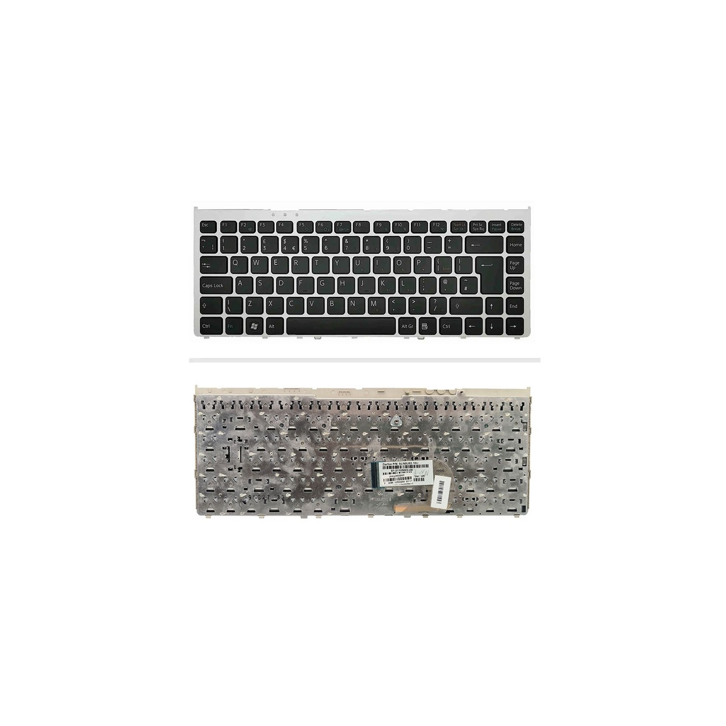 کیبورد لپ‌تاپ سونی VGN-FW 14808 (VAIO | با فریم نقره ای)