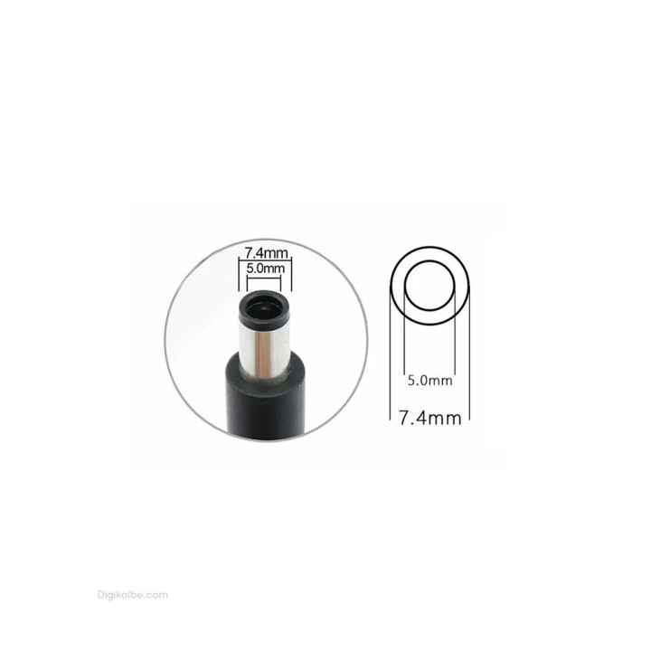 کابل شارژر لپ‌تاپ اچ‌پی (سوکت 5.0*7.4 | دوسیم)