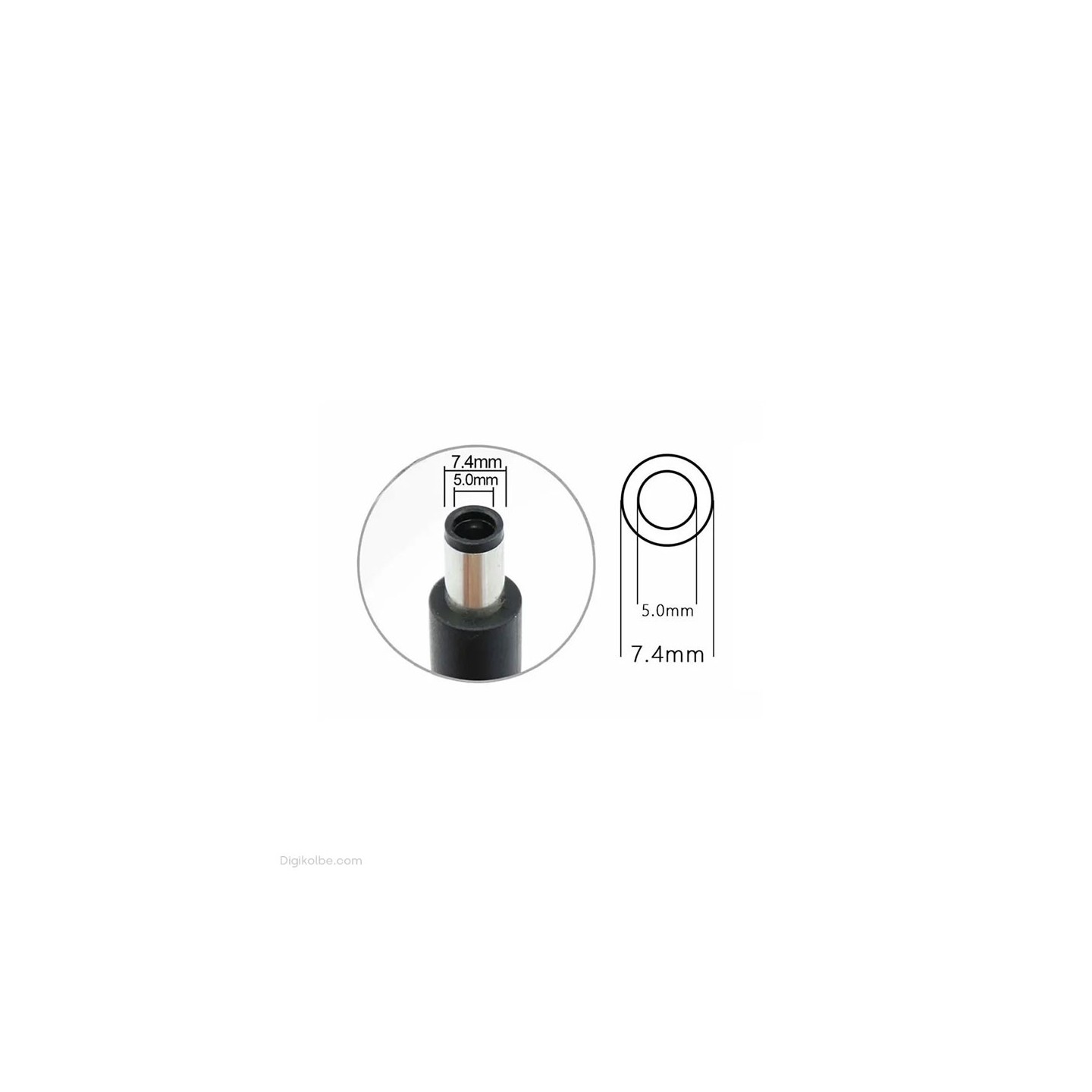کابل شارژر لپ‌تاپ اچ‌پی (سوکت 5.0*7.4 | دوسیم)