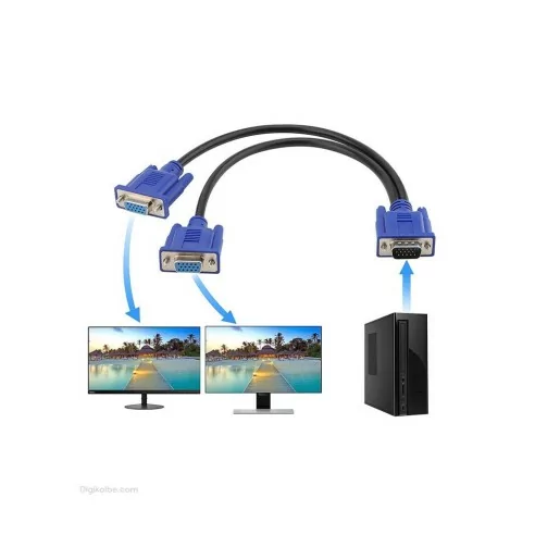 کابل تبدیل 1 به 2 پورت VGA