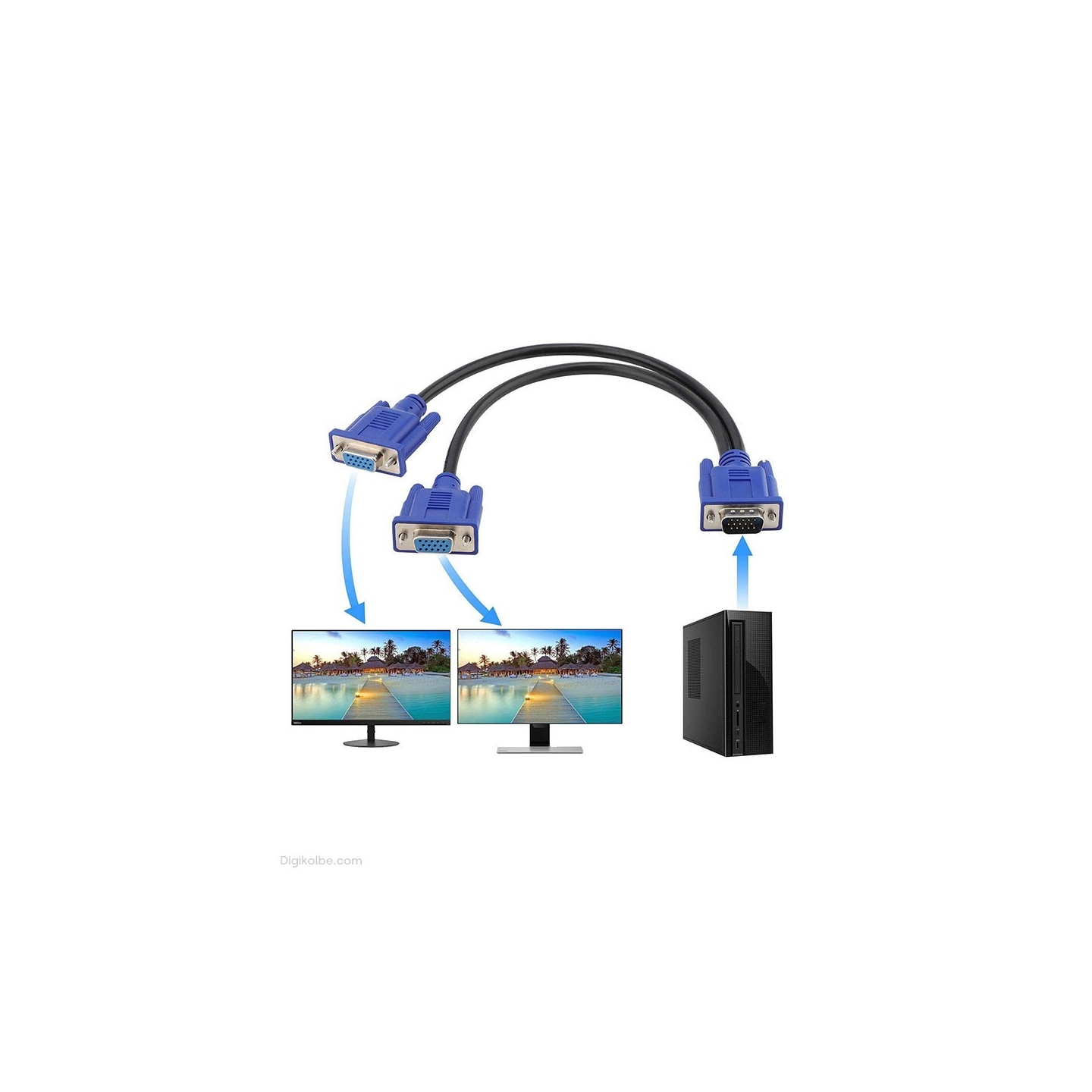 کابل تبدیل 1 به 2 پورت VGA