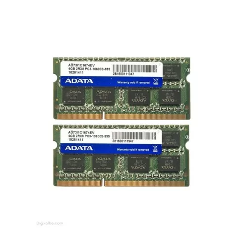 رم لپ‌تاپ PC3-10600 ای‌دیتا 1333 مگاهرتز 4 گیگابایت (استوک | اورجینال)