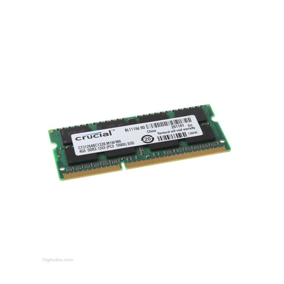 رم لپ‌تاپ PC3-10600 کروشیال 1333 مگاهرتز 4 گیگابایت (استوک | اورجینال)
