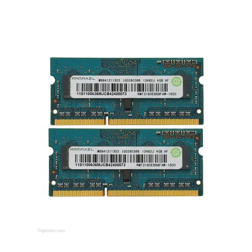 رم لپ‌تاپ PC3-10600 راماکسل 1333 مگاهرتز 4 گیگابایت (استوک | اورجینال)