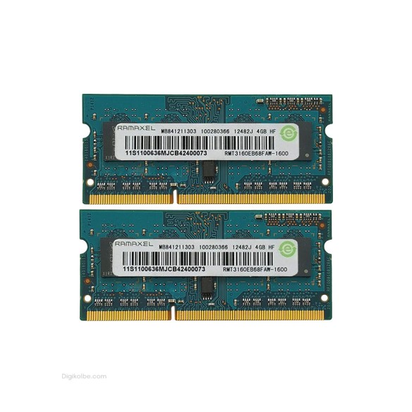 رم لپ‌تاپ PC3-10600 راماکسل 1333 مگاهرتز 4 گیگابایت (استوک | اورجینال)