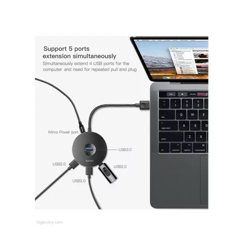 هاب USB-C باسئوس CHUB-G02 ( 4 پورت )