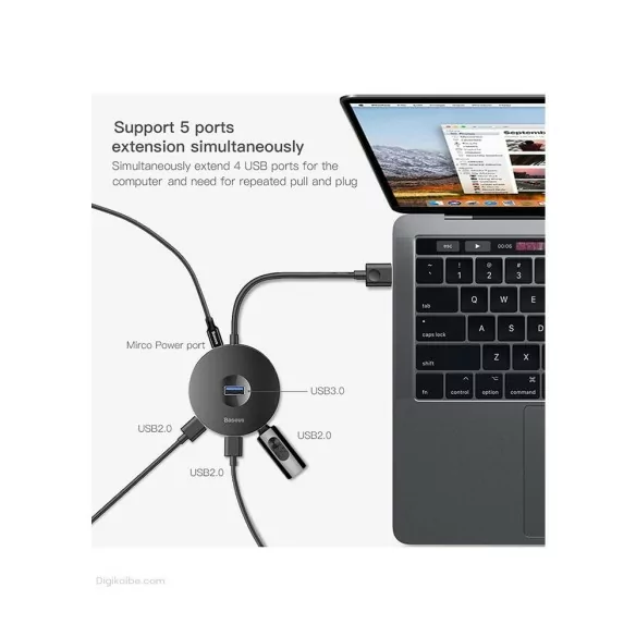 هاب USB-C باسئوس CHUB-G02 ( 4 پورت ) هاب USB-C باسئوس CHUB-G02 ( 4 پورت )