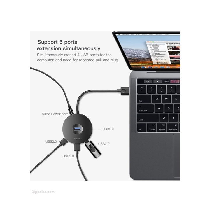 هاب USB-C باسئوس CHUB-G02 ( 4 پورت )