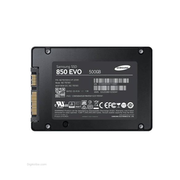 حافظه اس‌اس‌دی سامسونگ 850 EVO ( ظرفیت 500 گیگابایت | استوک)