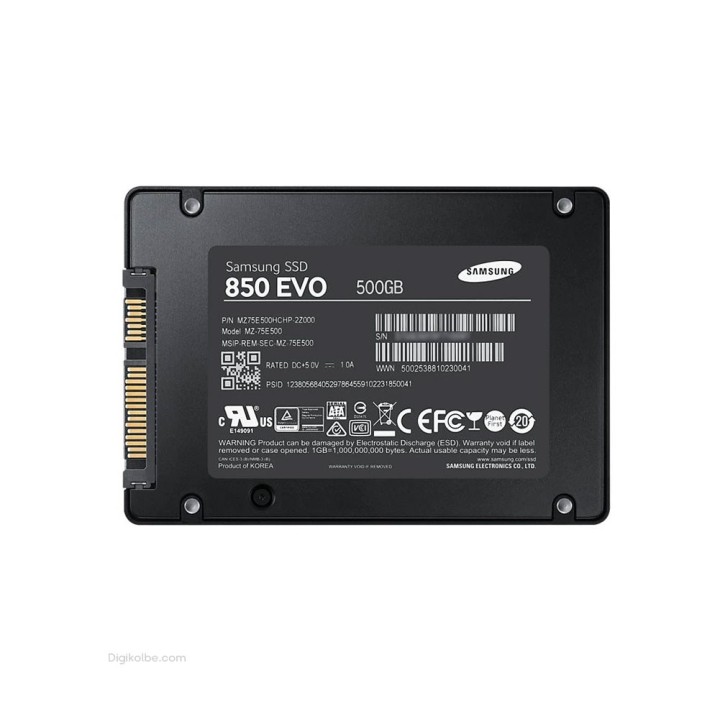 حافظه اس‌اس‌دی سامسونگ 850 EVO ( ظرفیت 500 گیگابایت | استوک)