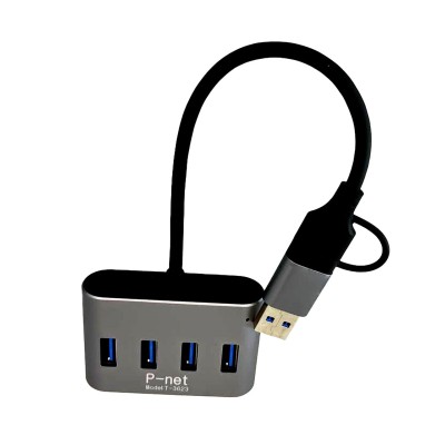 هاب USB.3 و USB-C پی‌نت P-3623 (4پورت)