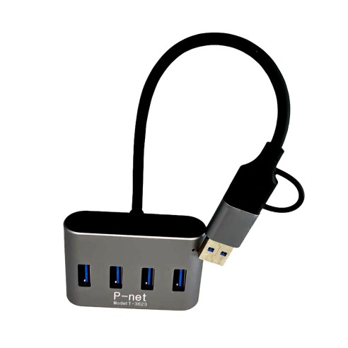 هاب USB.3 و USB-C پی‌نت P-3623 (4پورت)
