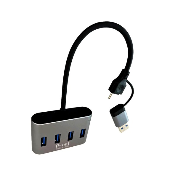 هاب USB.3 و USB-C پی‌نت P-3623 (4پورت)