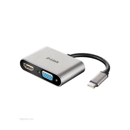 هاب USB-C به HDMI/VGA دیلینک DUB-V210