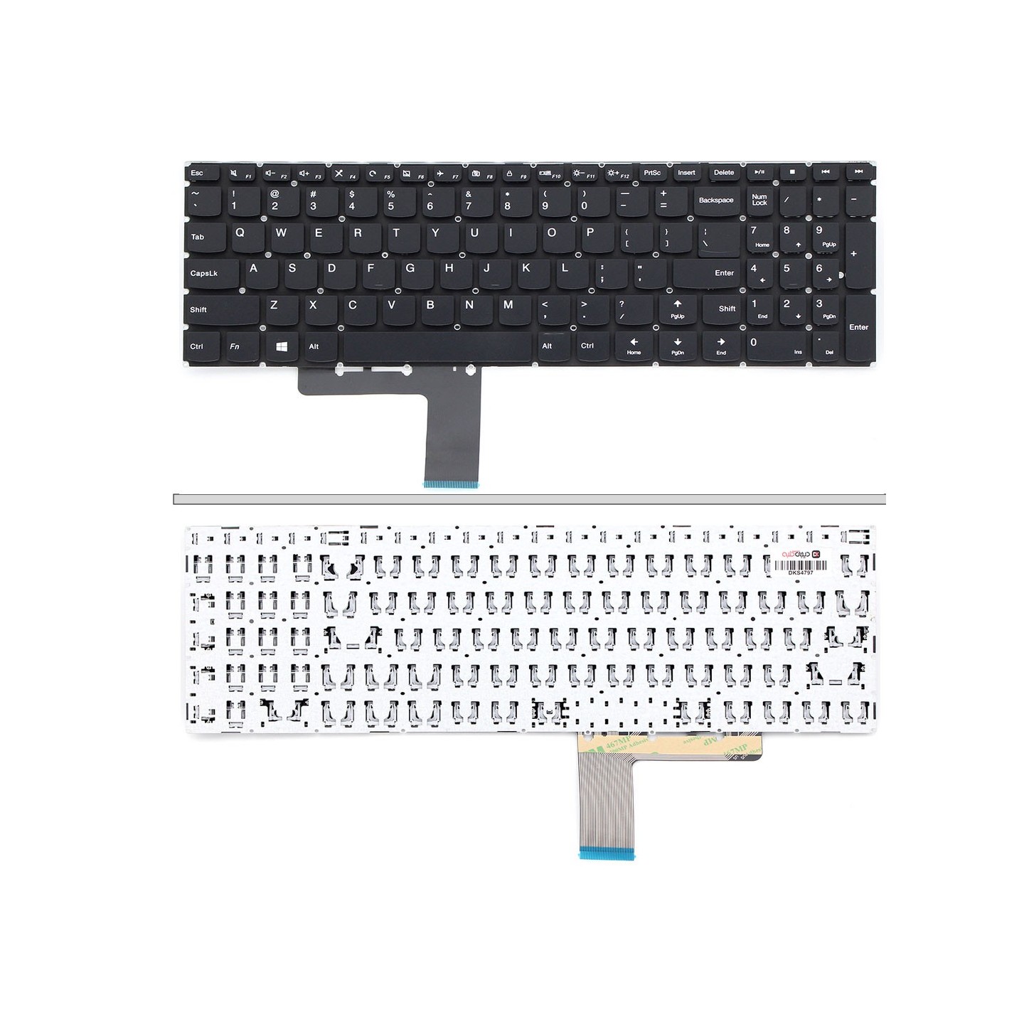 کیبورد لپ‌تاپ لنوو IdeaPad 310-15 (اینتر کوچک بدون فریم)