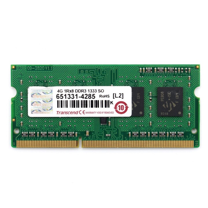 رم لپ‌تاپ PC3-10600 ترنسند 1333 مگاهرتز 4 گیگابایت (استوک | اورجینال)