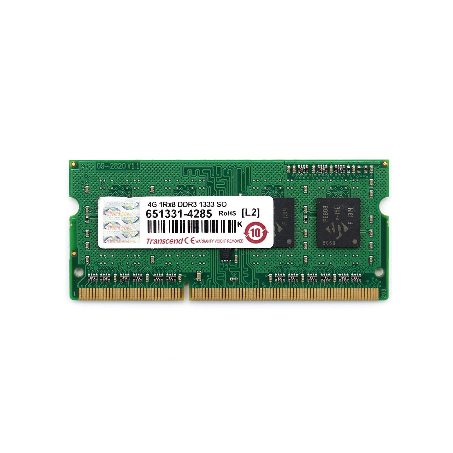 رم لپ‌تاپ PC3-10600 ترنسند 1333 مگاهرتز 4 گیگابایت (استوک | اورجینال)