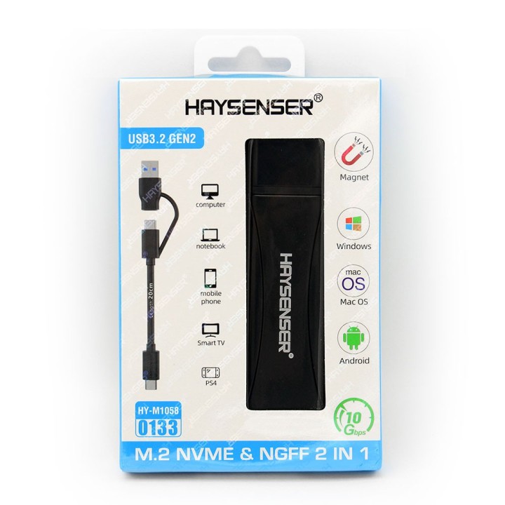 باکس تبدیل هارد لپ‌تاپ هایسنسر HY-M1058 (M.2 NVME & NGFF)