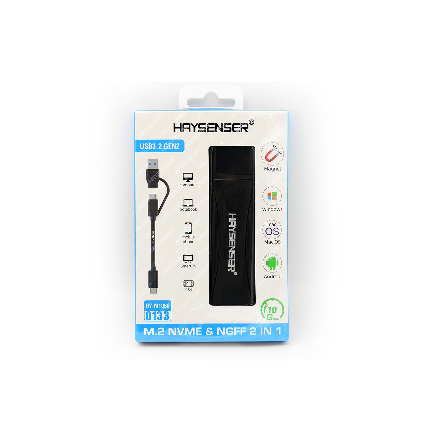 باکس تبدیل هارد لپ‌تاپ هایسنسر HY-M1058 (M.2 NVME & NGFF)