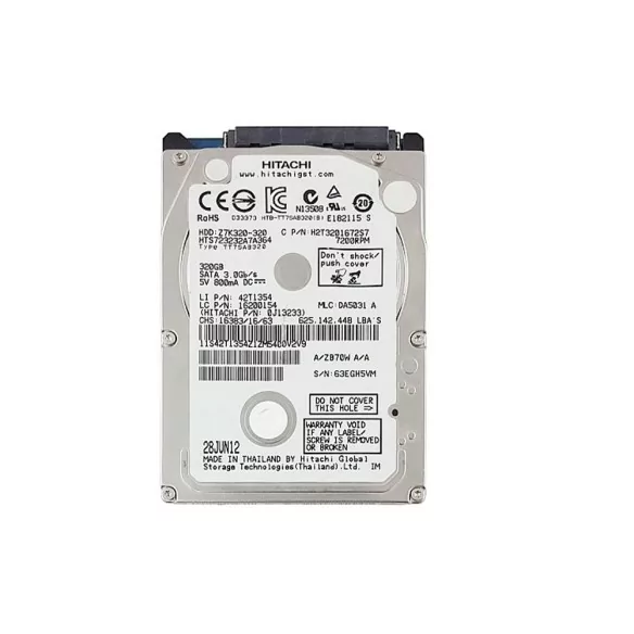 هارد لپ‌تاپ هیتاچی 320 گیگابایت ( SATA | استوک | اسلیم )
