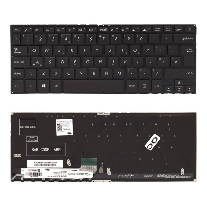 کیبورد لپ‌تاپ ایسوس UX430 (ZenBook | بدون فریم)