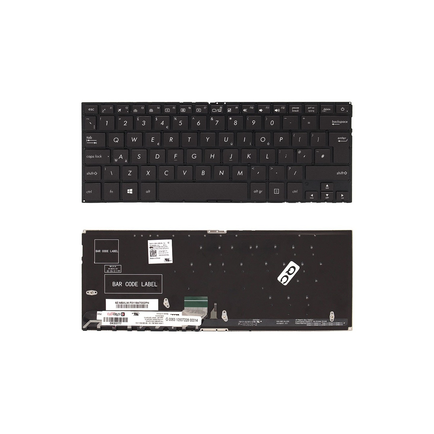 کیبورد لپ‌تاپ ایسوس UX430 (ZenBook | بدون فریم)