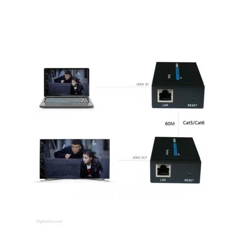 تبدیل اکستندر HDMI تحت شبکه ونتولینک HDTV ( با آداپتور برق | پشتیبانی حداکثر تا 60 متر )