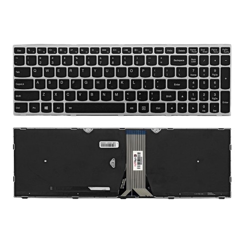 کیبورد لپ‌تاپ لنوو G50-70 (IdeaPad | با بکلایت | با فریم نقره ای)