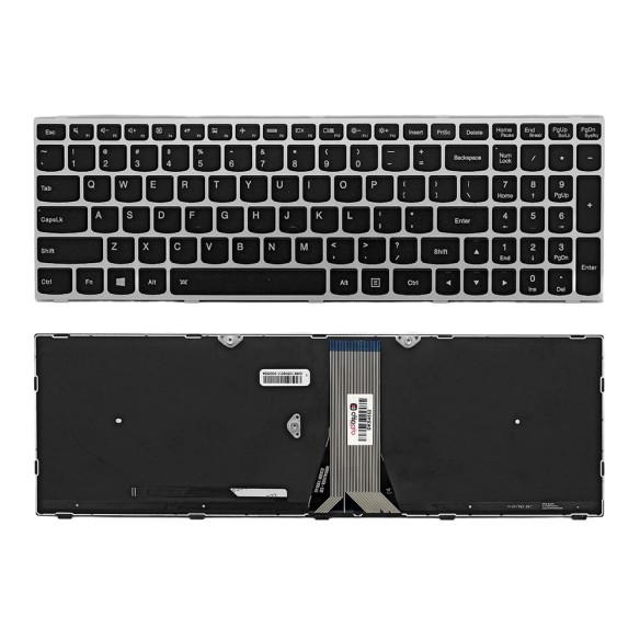 کیبورد لپ‌تاپ لنوو G50-70 (IdeaPad | با بکلایت | با فریم نقره ای)