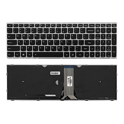 کیبورد لپ‌تاپ لنوو Z50-75 (IdeaPad | با بکلایت | با فریم نقره ای)