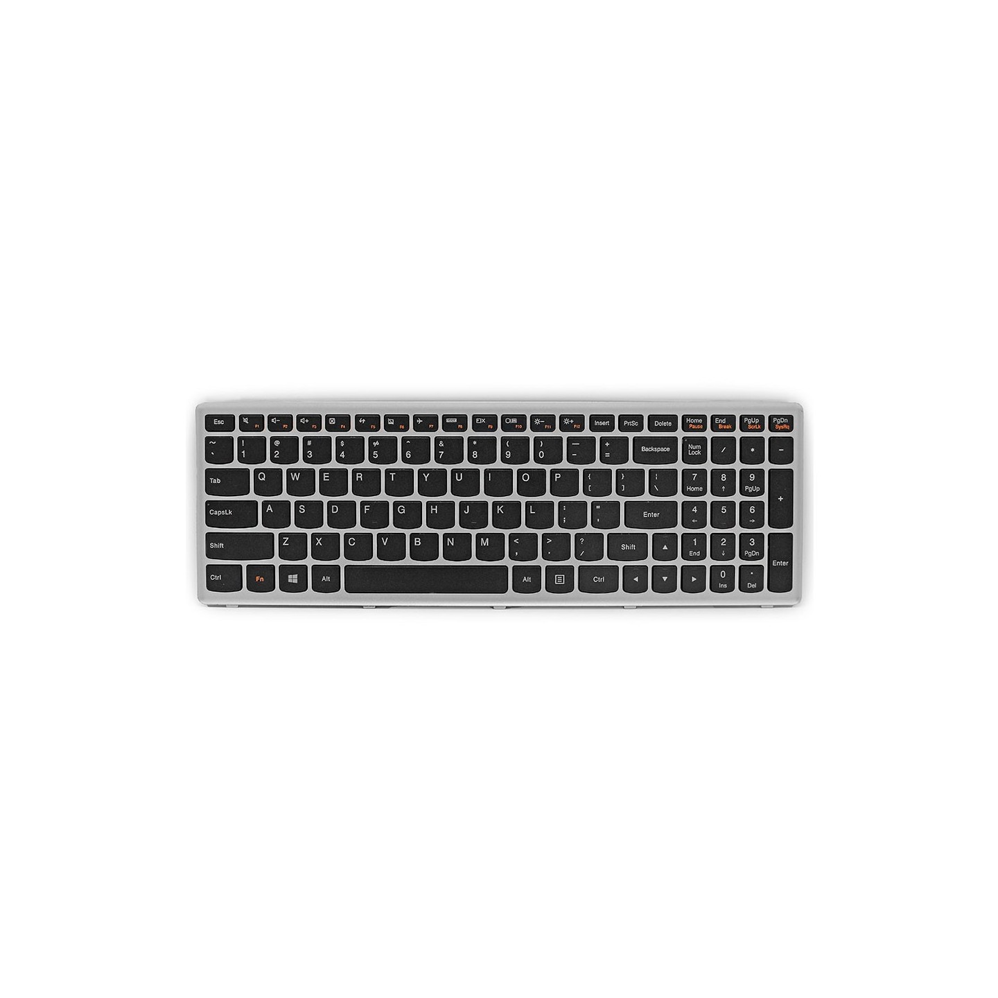 کیبورد لپ‌تاپ لنوو Z500 (IdeaPad | بافریم نقره ای)