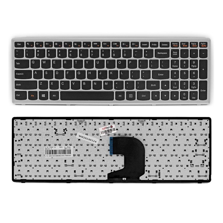 کیبورد لپ‌تاپ لنوو Z500 (IdeaPad | بافریم نقره ای)