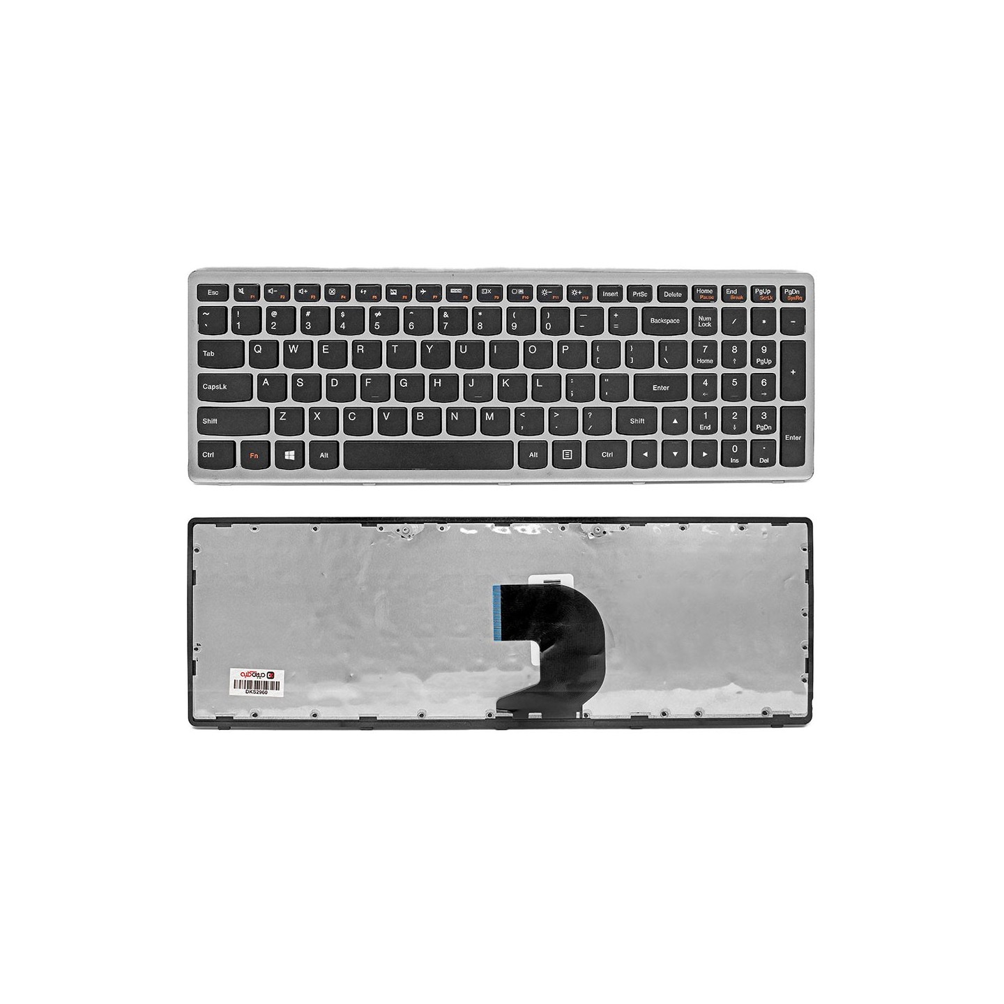 کیبورد لپ‌تاپ لنوو Z500 (IdeaPad | بافریم نقره ای)