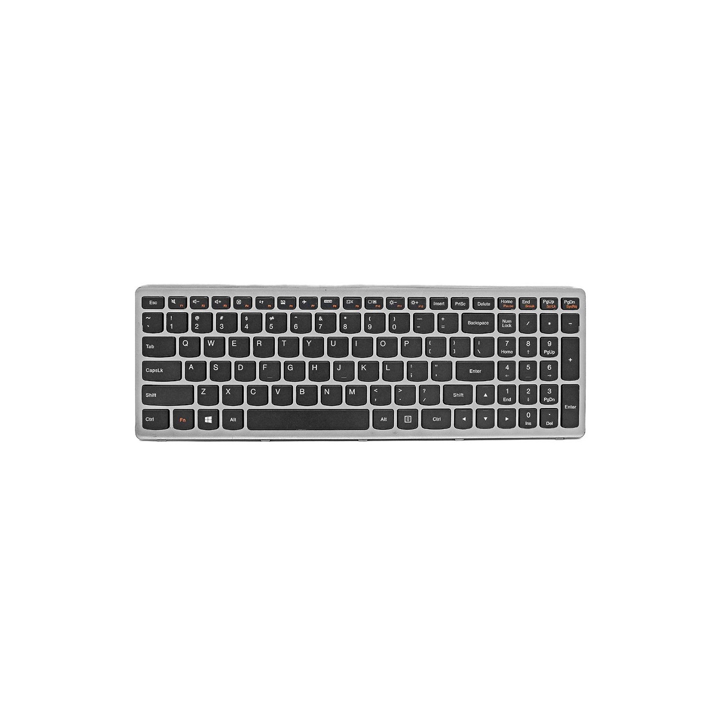 کیبورد لپ‌تاپ لنوو Z500 (IdeaPad | بافریم نقره ای)