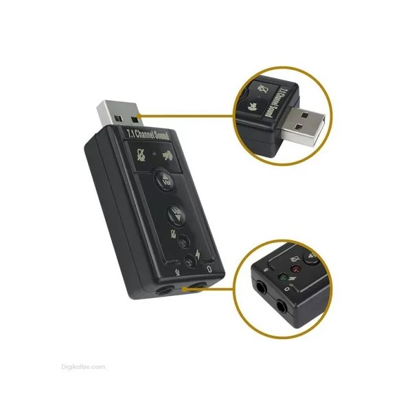 تبدیل کارت صدا ولوم دار ( 7.1 USB ) تبدیل کارت صدا ولوم دار ( 7.1 USB )