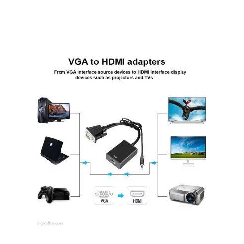 تبدیل VGA به HDMI ونتولینک ( با کابل صدا )