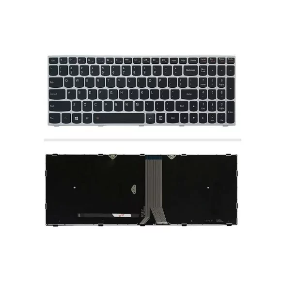 کیبورد لپ‌تاپ لنوو G50-70 (IdeaPad | با بکلایت | با فریم نقره ای)