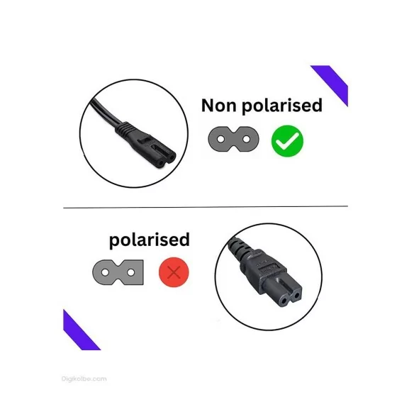 کابل برق 2 پین طول 2 متر