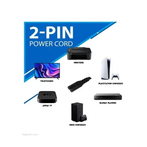 کابل برق 2 پین طول 2 متر