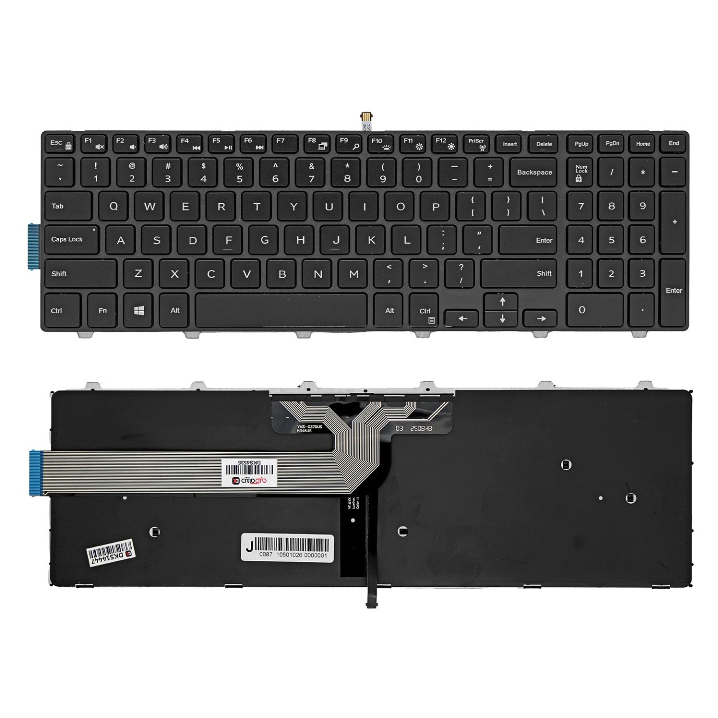 کیبورد لپ‌تاپ دل Inspiron 15-5000 (با بکلایت و فریم)