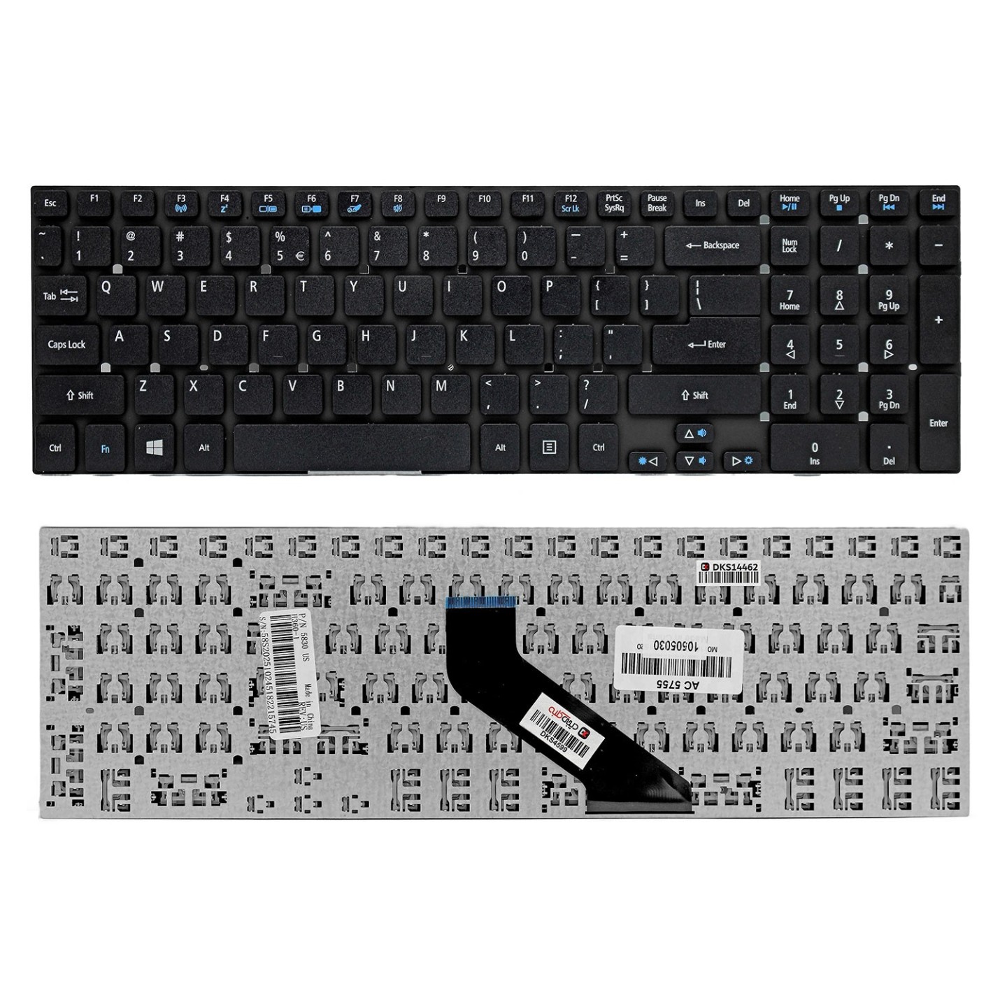 کیبورد لپ‌تاپ ایسر E1-570 (Aspire | اینتر کوچک بدون فریم)