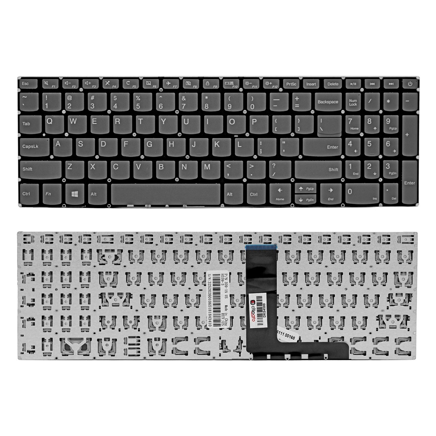 کیبورد لپ‌تاپ لنوو IdeaPad 320-15 (با کلید پاور | اینتر کوچک | بدون فریم)