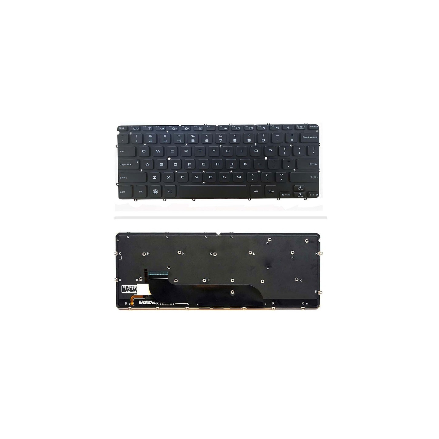 کیبورد لپ‌تاپ دل 9Q23 (XPS 12 | با بکلایت | بدون فریم)