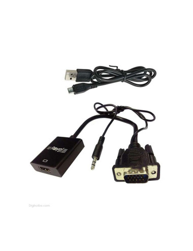 تبدیل VGA به HDMI رویال با کابل صدا و برق